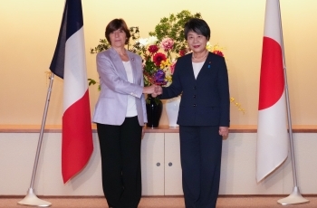 握手する両外相