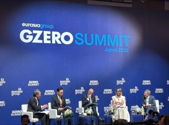 GZEROサミット・ジャパン2023に出席する深澤政務官の様子