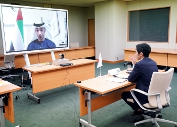 WTO非公式閣僚級会合(オンライン)に出席する辻󠄀外務副大臣の様子
