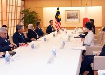 日・マレーシア外相会談が行われている様子