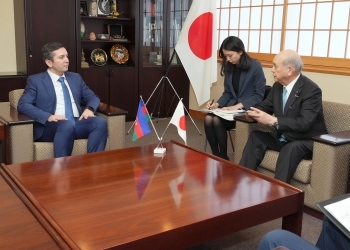 柘植外務副大臣とラフィエフ・アゼルバイジャン外務次官の会談の様子