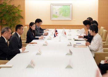 上川外務大臣とマーリット・タイ王国外務大臣との会談の様子