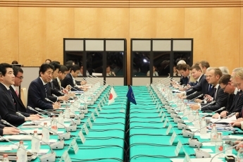 日EU定期首脳協議（写真提供：内閣広報室）