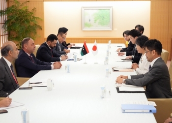 日・リビア外相会談の様子