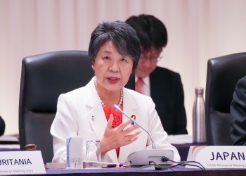 (近影)発言する上川外務大臣