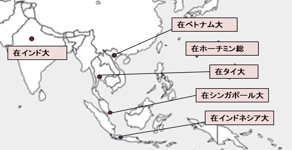 東南アジア市場の地図