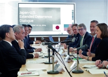 日米拡大抑止協議での会議の様子