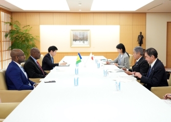 会談する両外相