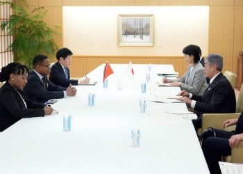 会談する両外相