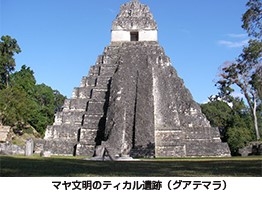 マヤ文明のティカル遺跡（グアテマラ）