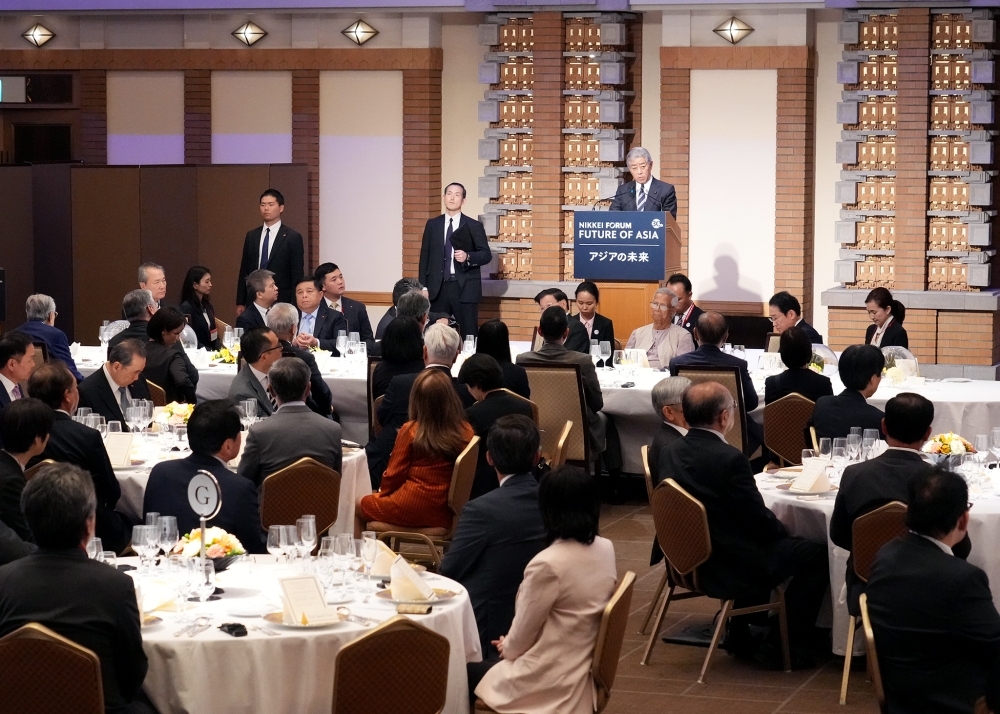 日経フォーラム第30回「アジアの未来」の晩餐会の会場の様子