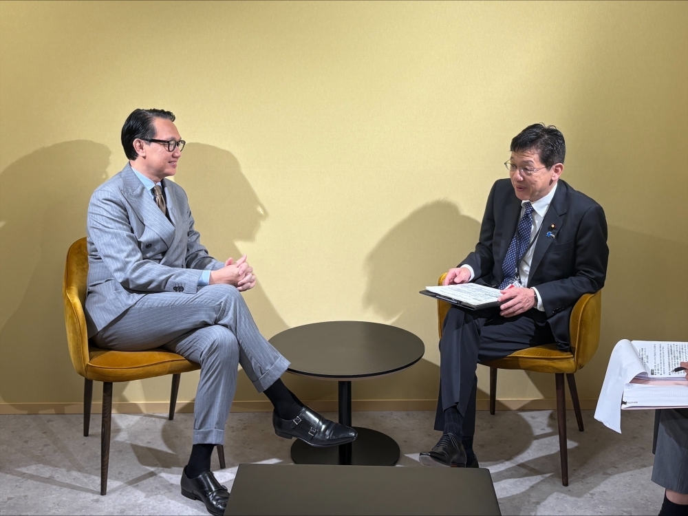 松本外務大臣政務官とハファス・インドネシア外務副大臣の会談の様子