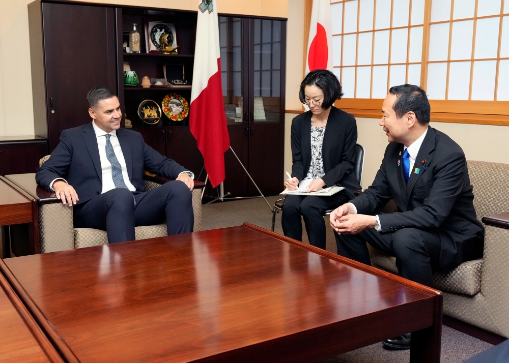 藤井副大臣とボージュ副首相兼外務・観光大臣の会談の様子