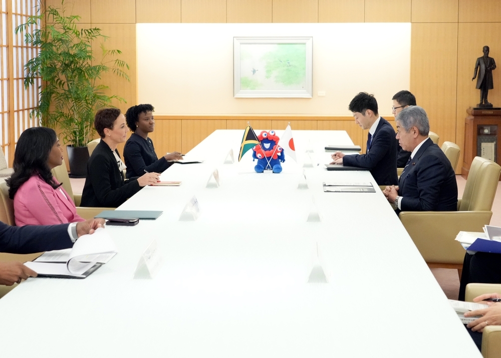 日・ジャマイカ外相会談の様子