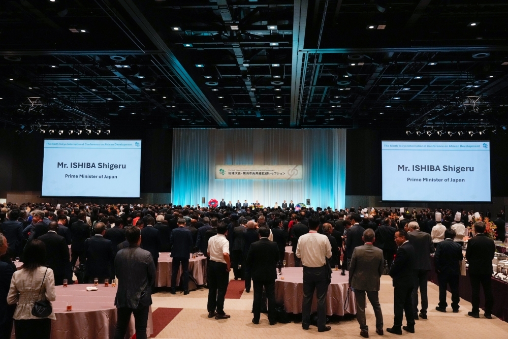 TICAD 9 石破内閣総理大臣・山中横浜市長共催歓迎レセプションの会場の様子