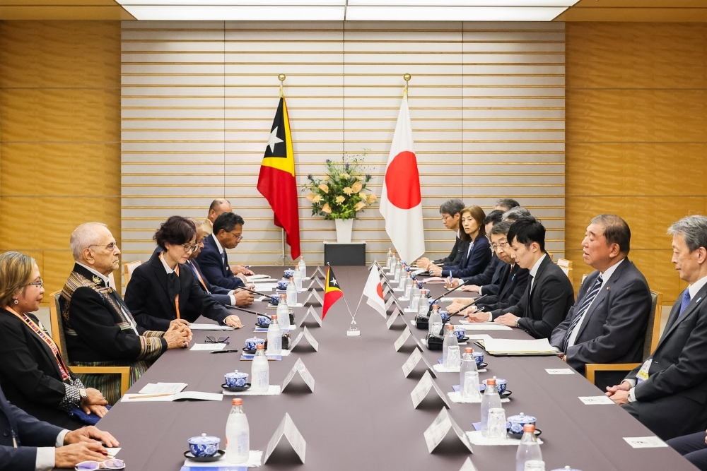会談する石破総理大臣とラモス=ホルタ大統領