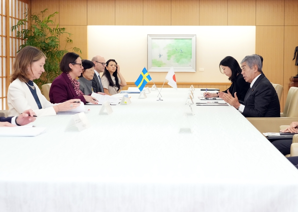 岩屋大臣とステーネルガード外相の会談の様子