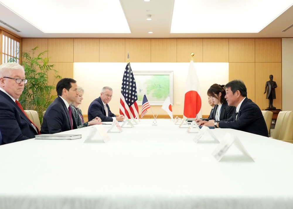 茂木大臣とルビオ国務長官の会談の様子