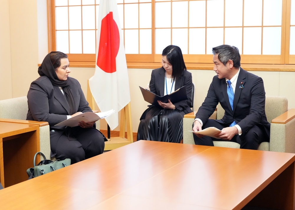 ケタイト次官から表敬を受ける大西政務官の様子