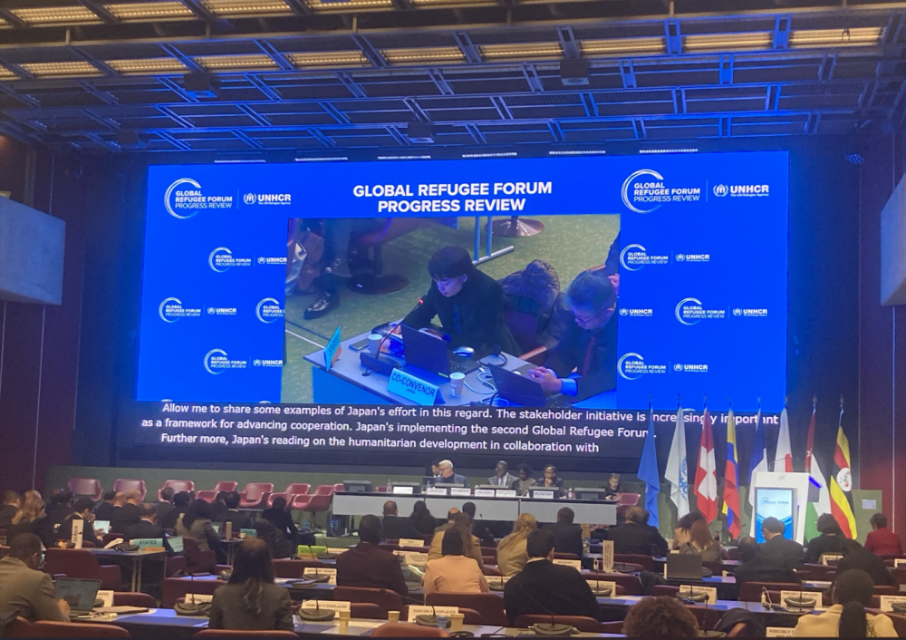 ステートメントを行う西崎人道支援担当大使