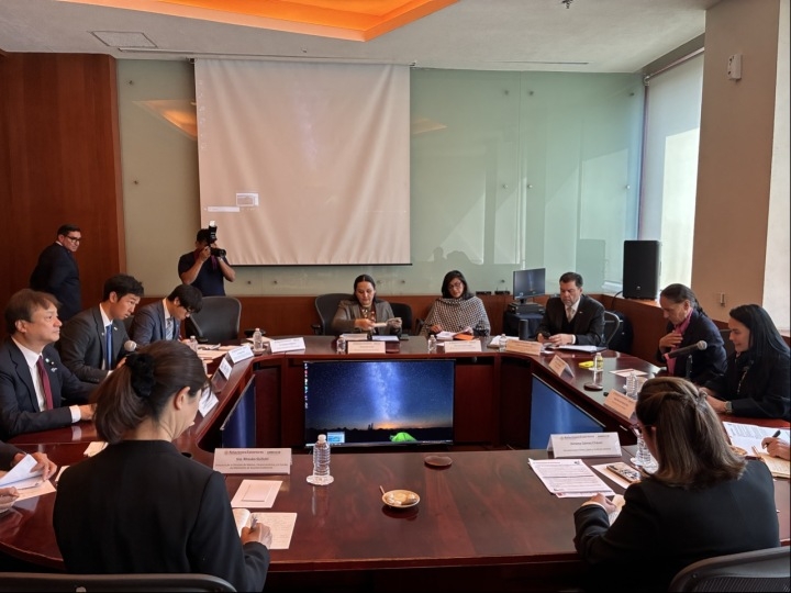 堀井副大臣とデル・モラル国際開発協力庁長官との会談の様子