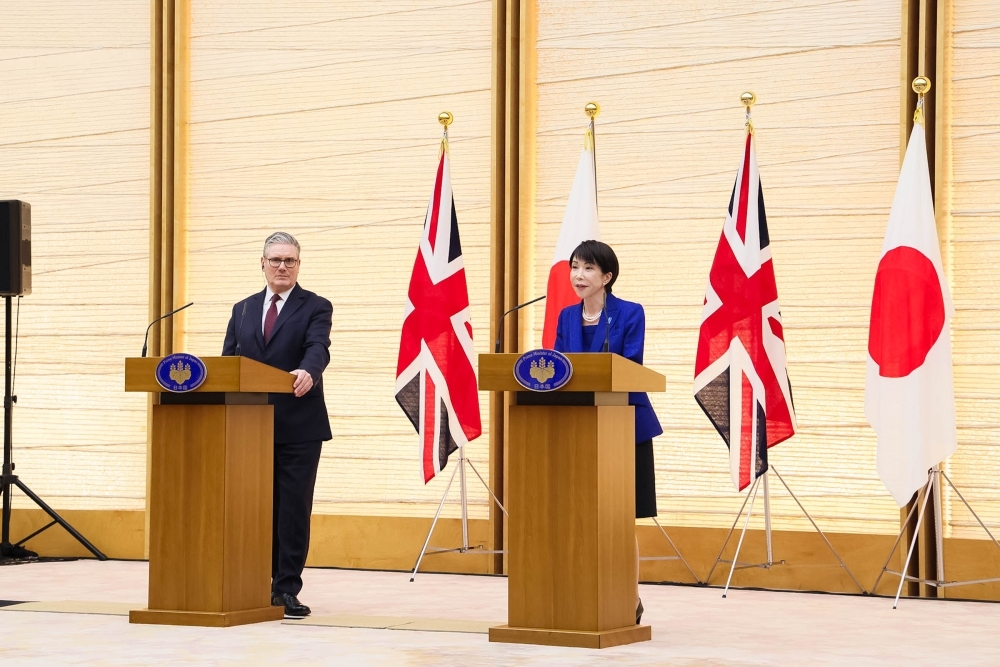 日英共同記者発表の様子