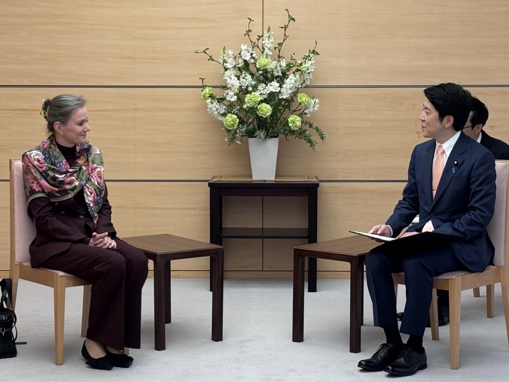 佐藤副長官とグレゴワール・ヴァン・ハーレン共同議長との懇談の様子