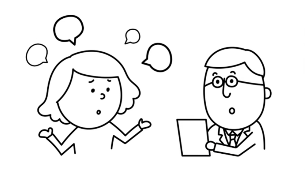 対面で質問しているイラスト