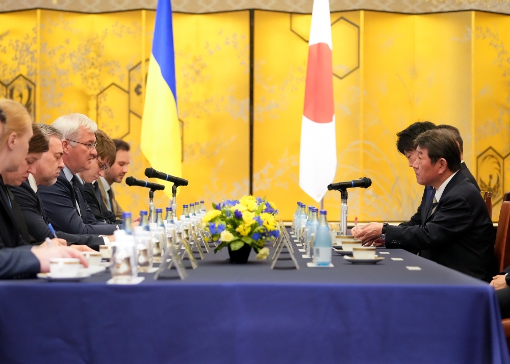 日・ウクライナ外相会談の様子