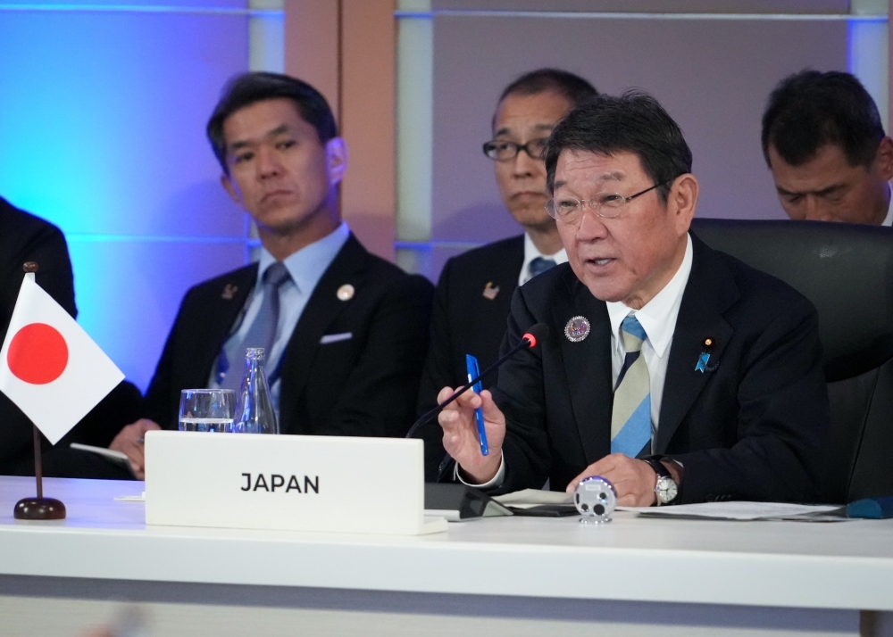 発言する茂木外務大臣