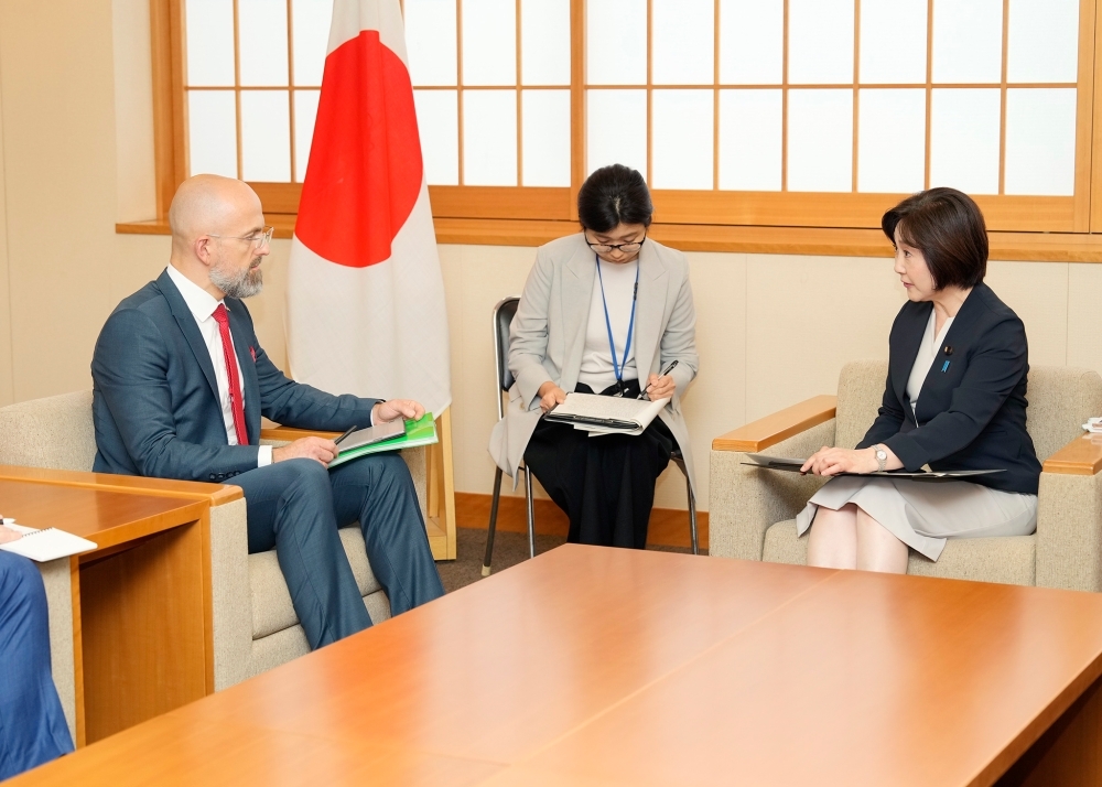 カラセヴィチ次官と会談する生稲政務官