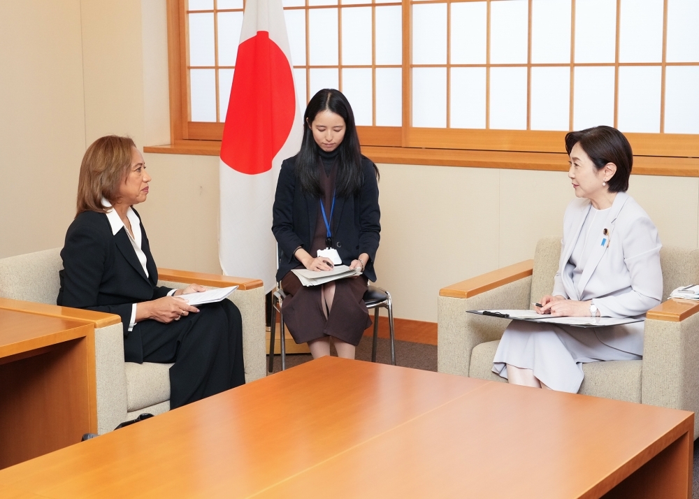 生稲政務官とジャイルズ＝マクドノー総代表との意見交換