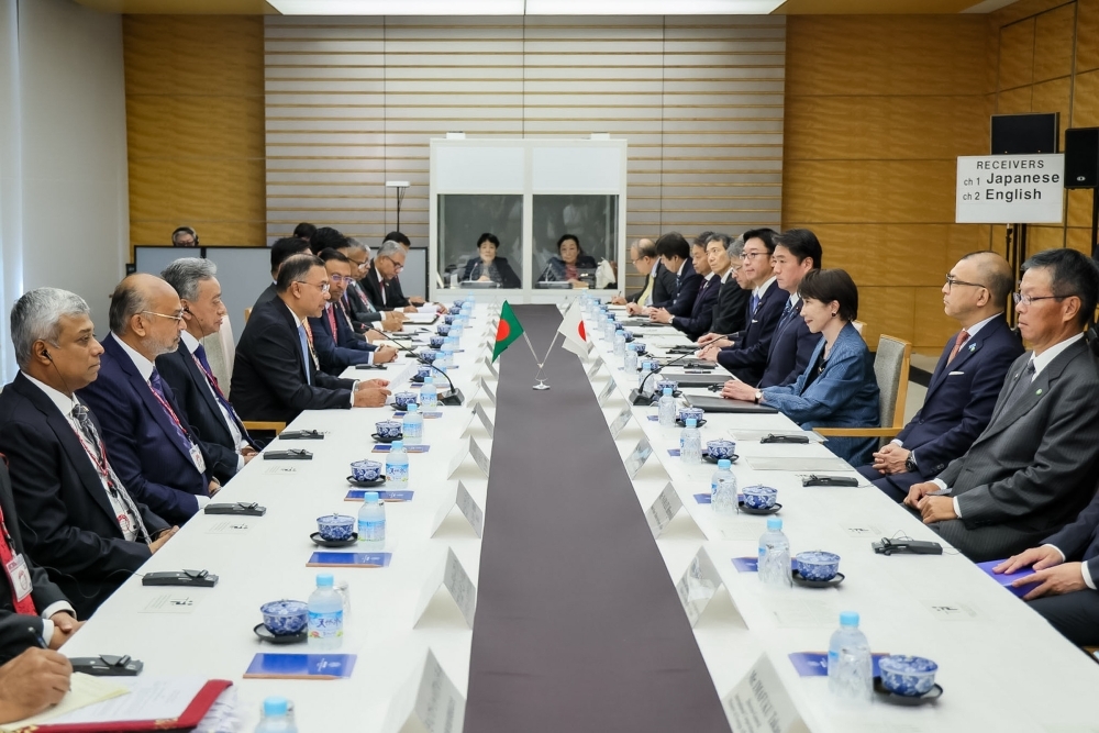 高市総理大臣とタレク・ラーマン・バングラデシュ首相との会談の様子