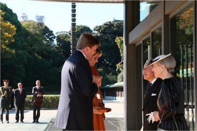 皇居での天皇皇后両陛下との御対面(10月29日)