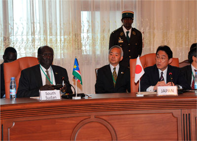 南スーダン情勢に関する関係国会合に出席する岸田外務大臣(5月4日、カメルーン・ヤウンデ)