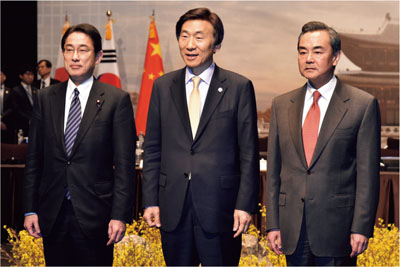 日中韓外相会議(3月21日、韓国・ソウル)