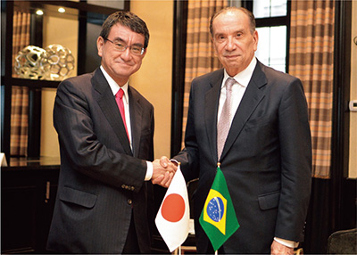 日・ブラジル外相会談(9月20日、米国・ニューヨーク 写真提供:ブラジル外務省)