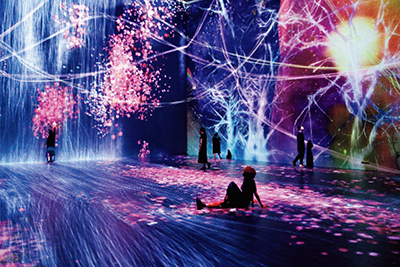 Exhibition View, teamLab:Au-delà des limites, 2018, Grande Halle de La Villette, Paris©teamLab