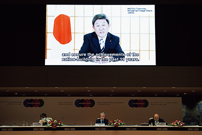 アフガニスタンに関するジュネーブ会合における茂木外務大臣ビデオ・メッセージ(11月24日)(写真提供:UN Photo / Violaine Martin)