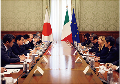 日伊首脳会談(2023年1月10日、イタリア・ローマ 写真提供:内閣広報室)