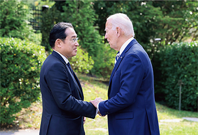 日米首脳会談（9月21日、米国・デラウェア　写真提供：首相官邸ホームページ）