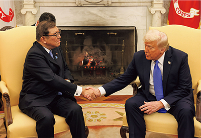 日米首脳会談（2025年2月7日、米国・ワシントンD.C.　写真提供：首相官邸ホームページ）