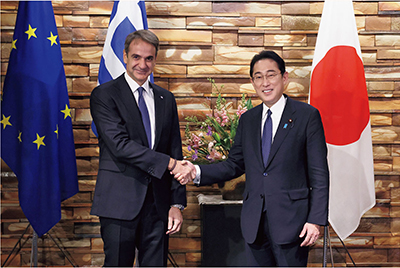 日・ギリシャ首脳会談（2023年1月30日、首相官邸　写真提供：首相官邸ホームページ）