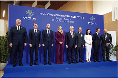 G7外相会合（11月26日、イタリア・フィウッジ）