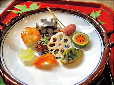 夏の前菜盛り合わせ（目で楽しめるような盛り付けを意識して）