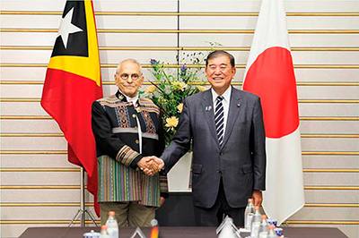 日・東ティモール首脳会談(8月26日、東京 写真提供:首相官邸ホームページ)