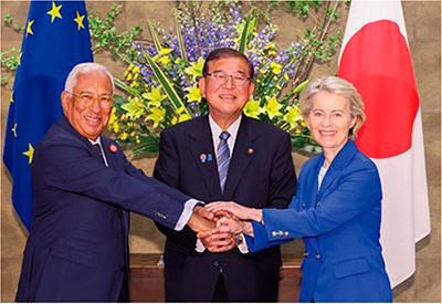 第30回日・EU定期首脳協議（7月23日、東京　写真提供：首相官邸ホームページ）