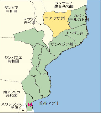 モザンビークの地図