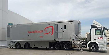 （写真1）チュニジアテレビに供与した中継車