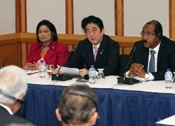 （写真7）日・カリコム首脳会合の様子（2014年7月）【写真提供：内閣広報室】